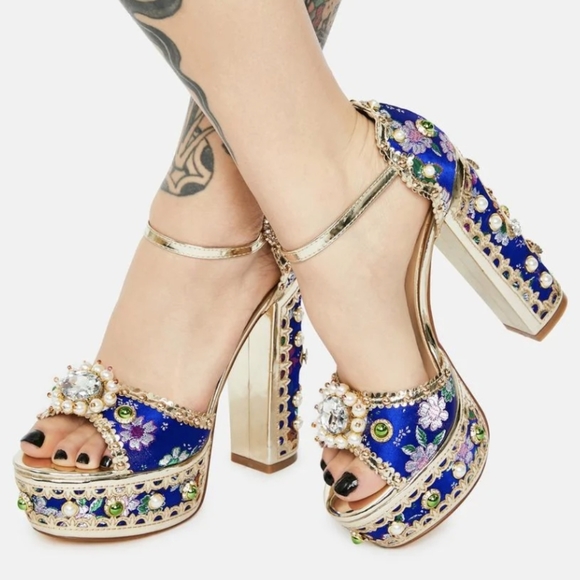 Dolls Kill Shoes - Azalea Wang Cici Jeweled Platform Heels